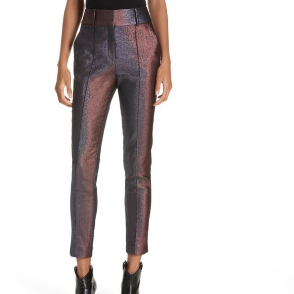 Veronica Beard Lago Pink Purple Blue Metallic Trouser Pants Womens 4